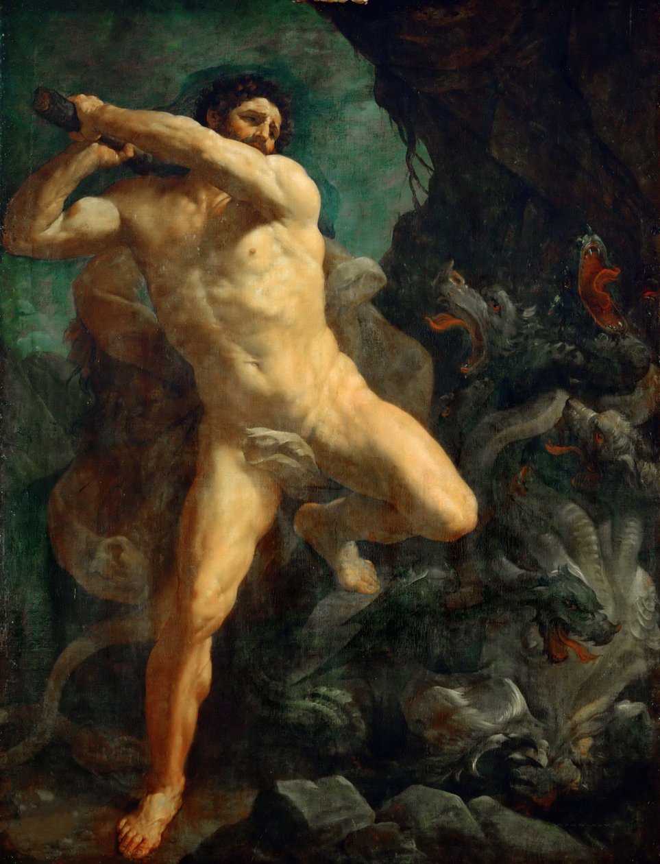 Hercules die de Hydra van Lerna doodt door Guido Reni