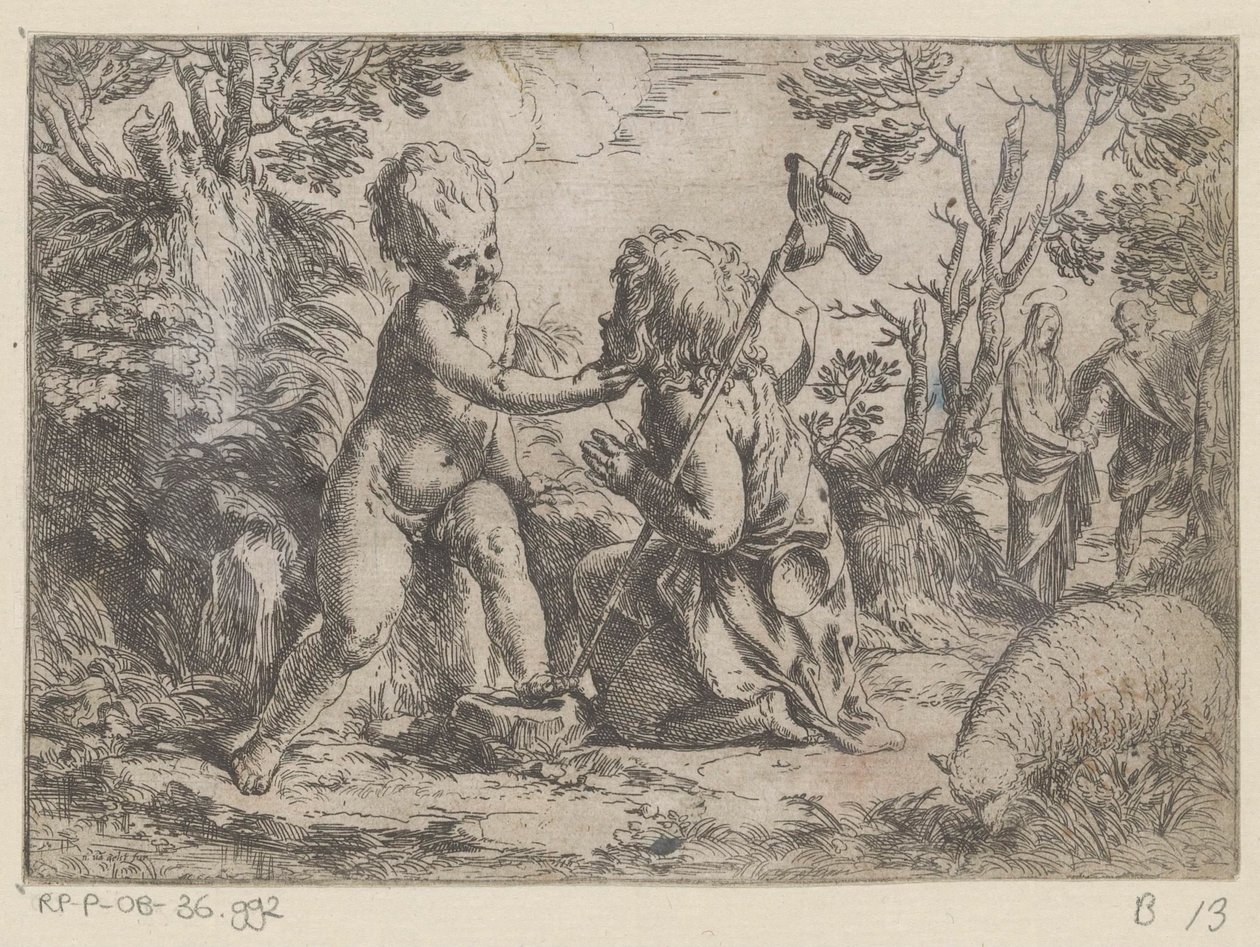 Het Christuskind en de jonge Johannes de Doper door Guido Reni