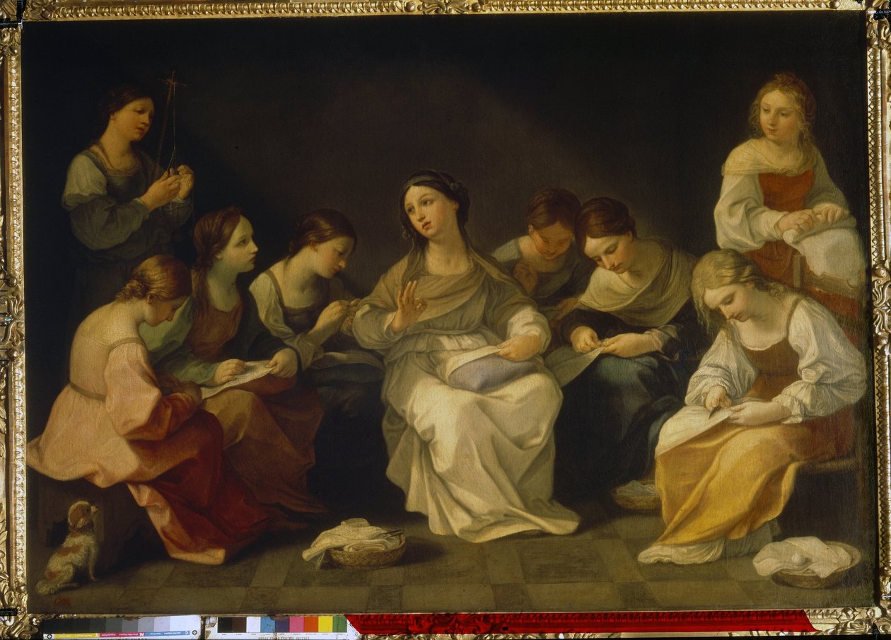 De opvoeding van de Maagd. Schilderij van Guido Reni (1575-1642) door Guido Reni
