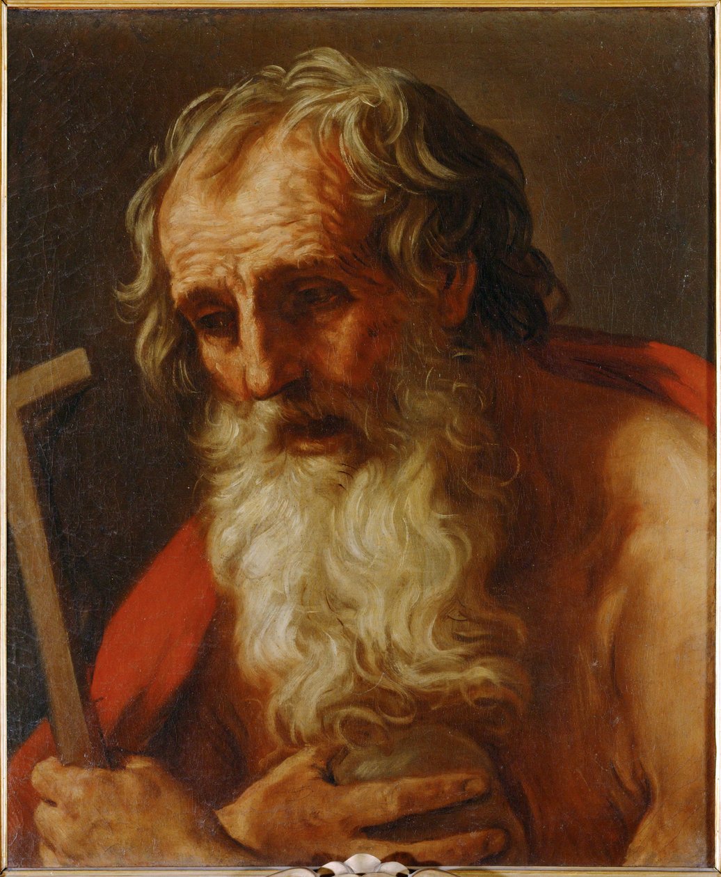 Hiëronymus (schilderij op doek) door Guido Reni