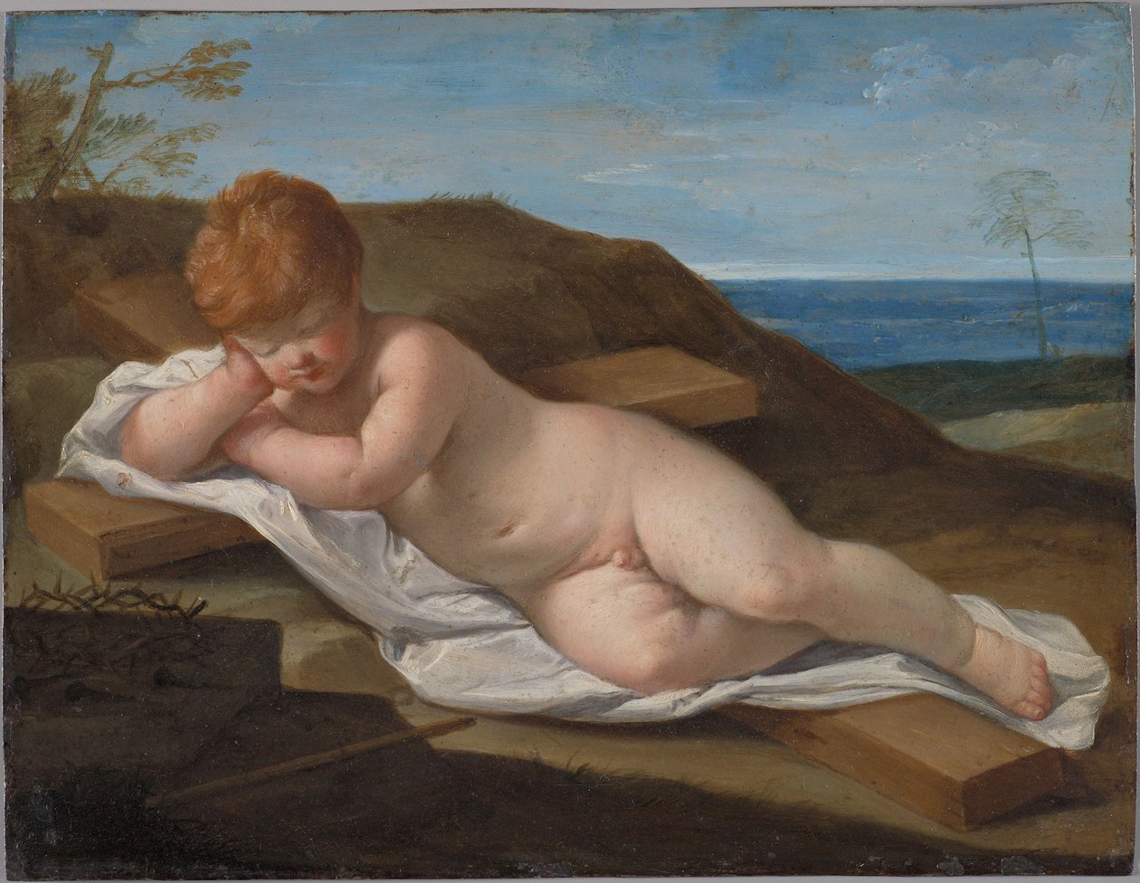Het slapende Christuskind door Guido Reni