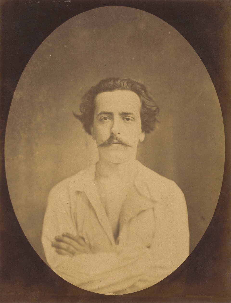 Gezicht in rust,1854-1856, gedrukt 1862 (foto) door Guillaume Benjamin Armand Duchenne de Boulogne