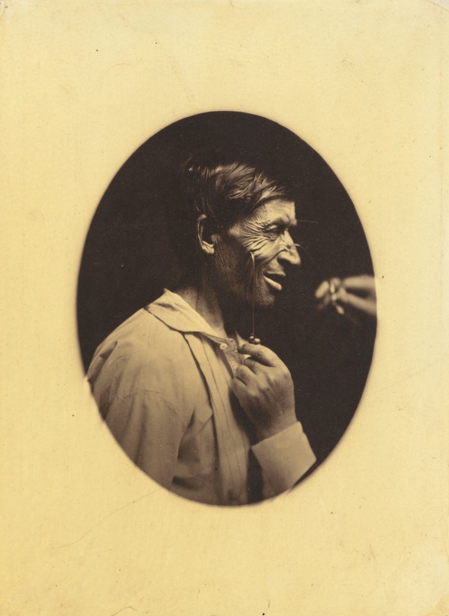 Vrolijkheid uitgedrukt door de ideeën van wellust, cynisme en ontucht,1854-1856, gedrukt 1862 (foto) door Guillaume Benjamin Armand Duchenne de Boulogne