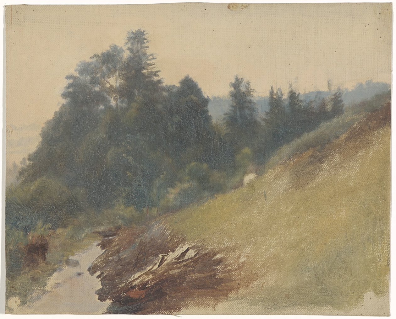 Berghelling met dennen door Guillaume Anne van der Brugghen