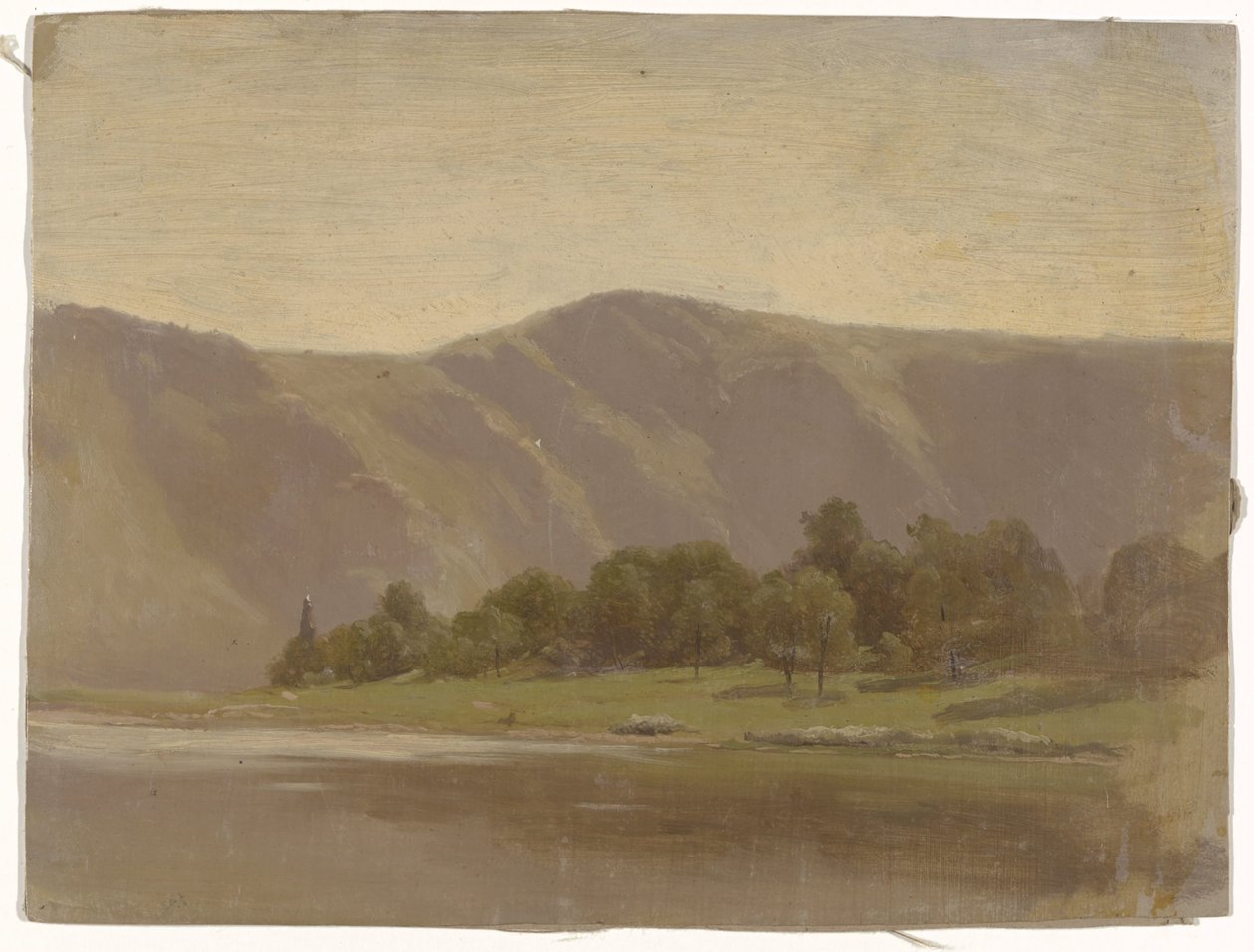 Rivier aan de voet van een gebergte door Guillaume Anne van der Brugghen