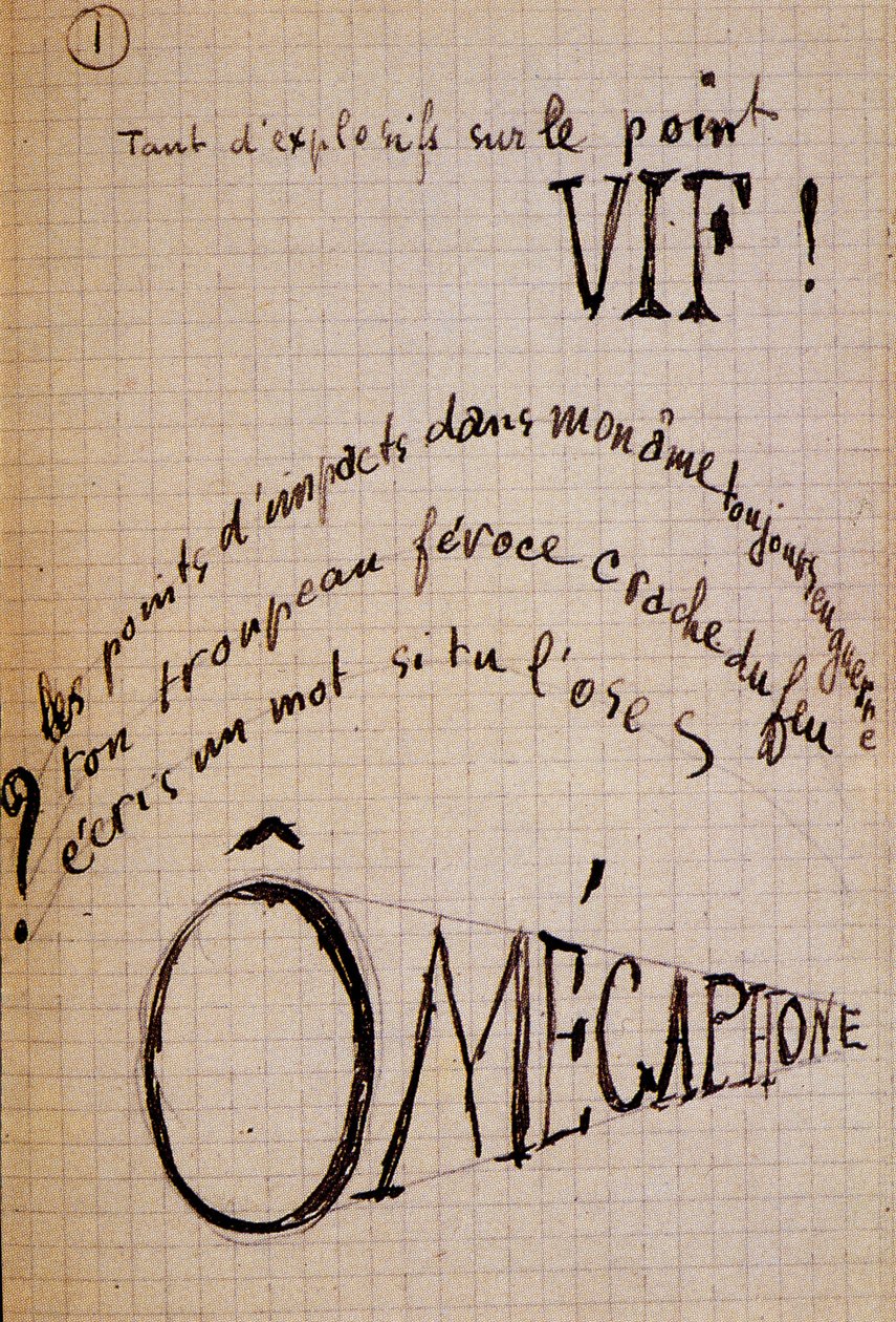 Calligram door Guillaume Apollinaire - in 