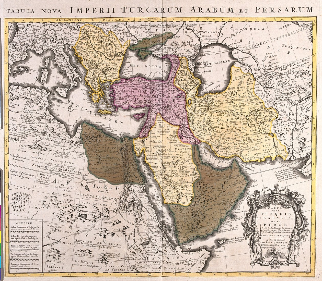Zuid-Slowakije, Slovenië, Kroatië, Hongarije, Roemenië, Moldavië, Zuid-Oekraïne, Bosnië en Herzegovina, Servië en Montenegro, Bulgarije, Albanië, Macedonië, Griekenland, Turkije, Georgië, Armenië, Azerbeidzjan, Iran, Cyprus, Syrië, Irak, Oost-Libië. door Guillaume Delisle