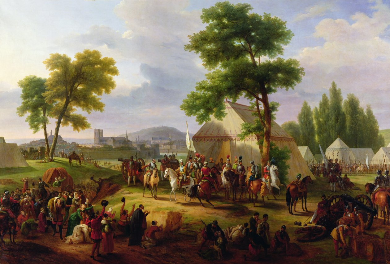 Belegering van Parijs door Hendrik IV in 1593, 1818 door Guillaume Frederic Ronmy