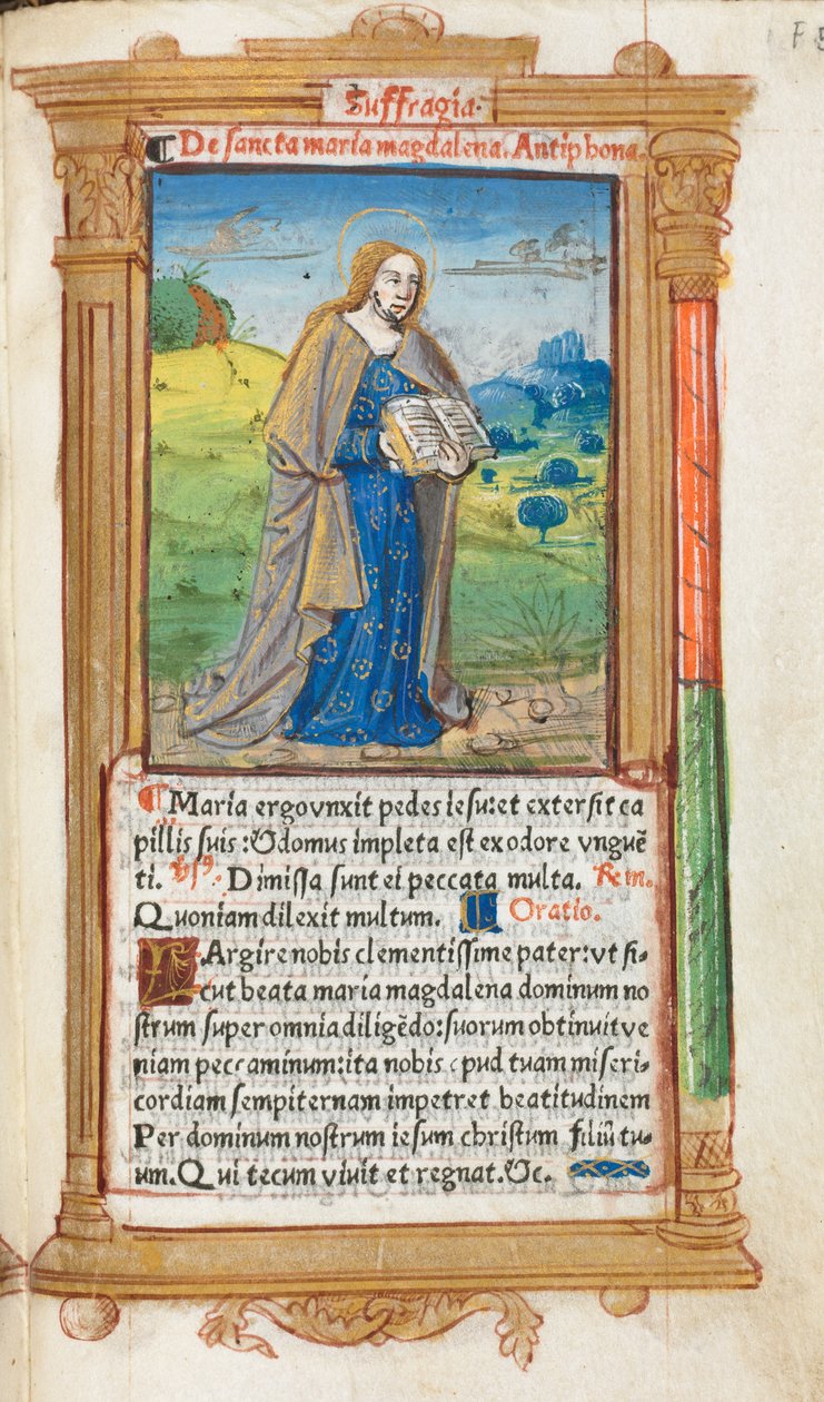 Gedrukt Getijdenboek (Gebruik van Rome): fol. 109r, Maria Magdalena door Guillaume Le Rouge
