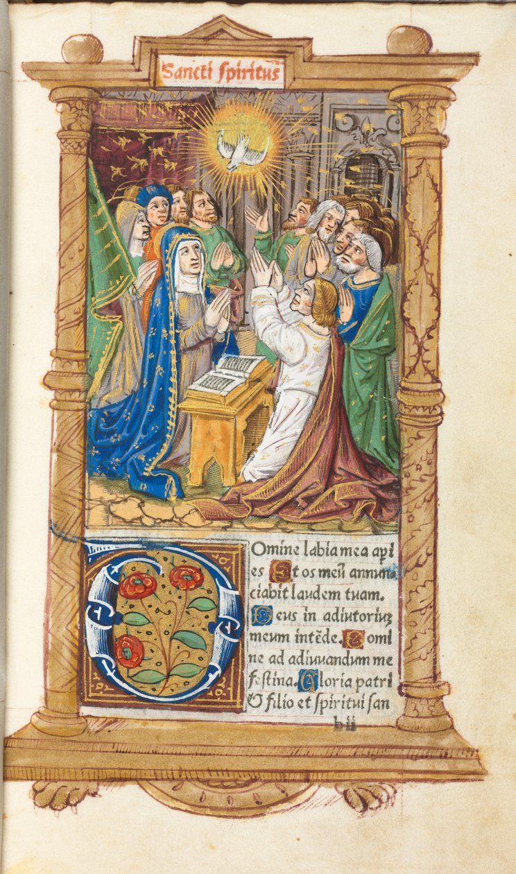 Getijdenboek (Gebruik van Rome): fol. 58r, Pinksteren door Guillaume Le Rouge