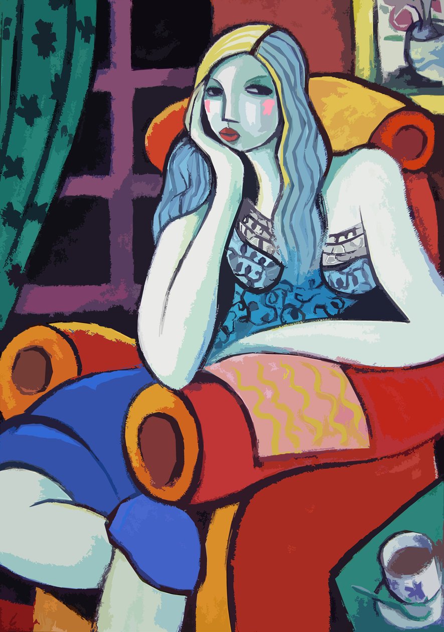 Maanlicht, 2007 (gouache met digitale retouche) door Guillermo Martí Ceballos