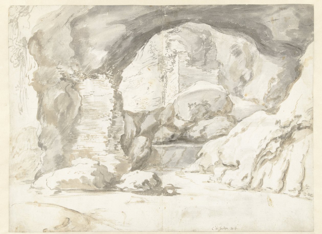 Uitzicht in de gewelven van een klassieke ruïne door Guilliam du Gardijn