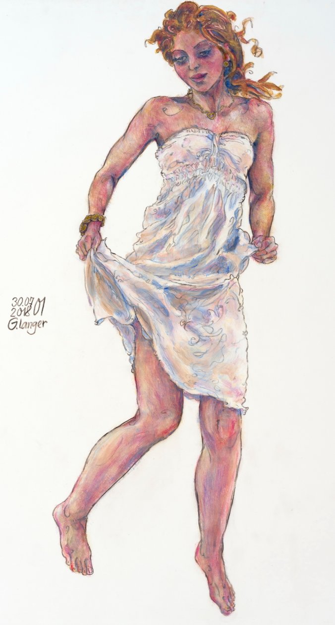 Portret van een vrouw, Ontwaken van de lente door Gunter Langer