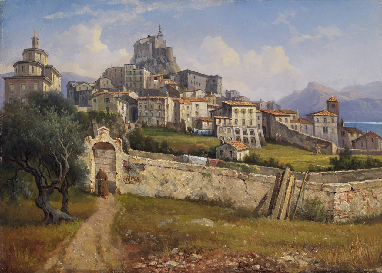 Uitzicht op Subiaco door Gustaf Wilhelm Palm