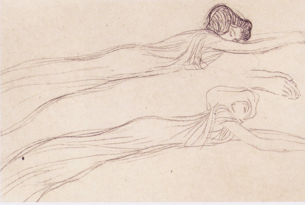 Het verlangen naar geluk door Gustav Klimt