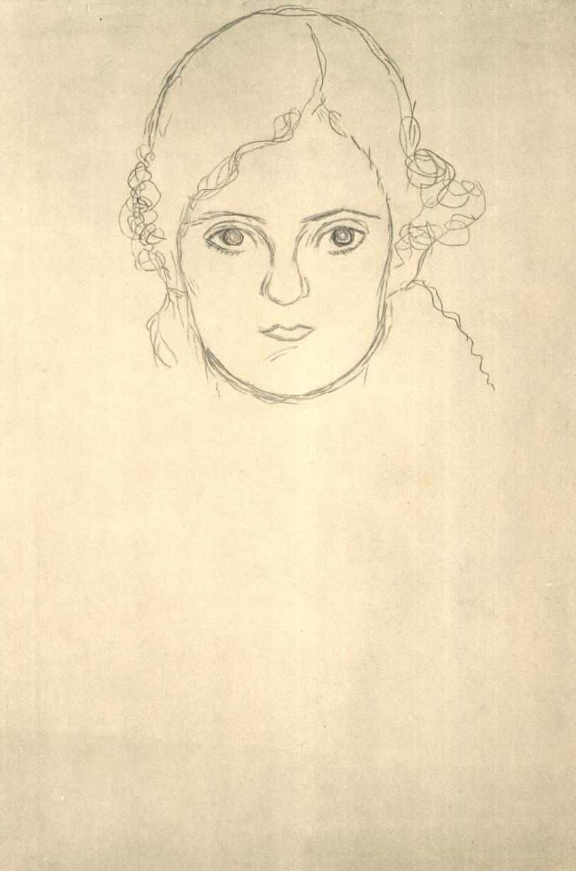 Meisjeshoofd door Gustav Klimt