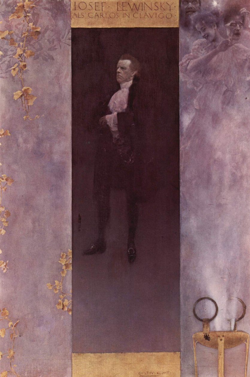 Portret van de acteur Josef Lewinsky als Carlos door Gustav Klimt