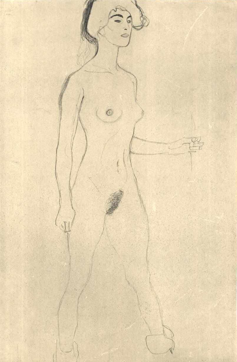 Lopende naakt door Gustav Klimt