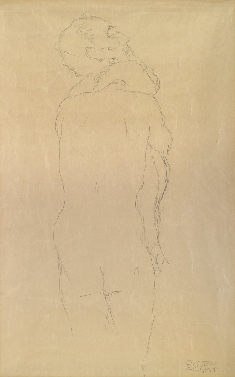 Adam en Eva studie door Gustav Klimt