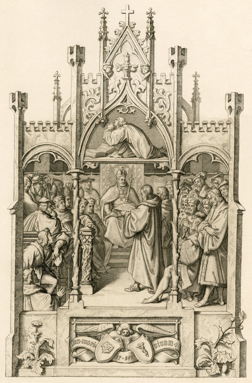 Luther in gebed door Gustav Ferdinand Leopold Konig
