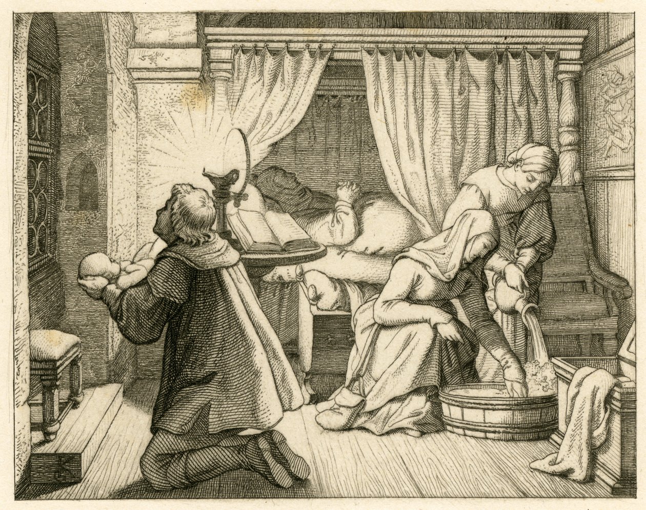 De geboorte van Maarten Luther door Gustav Ferdinand Leopold Konig