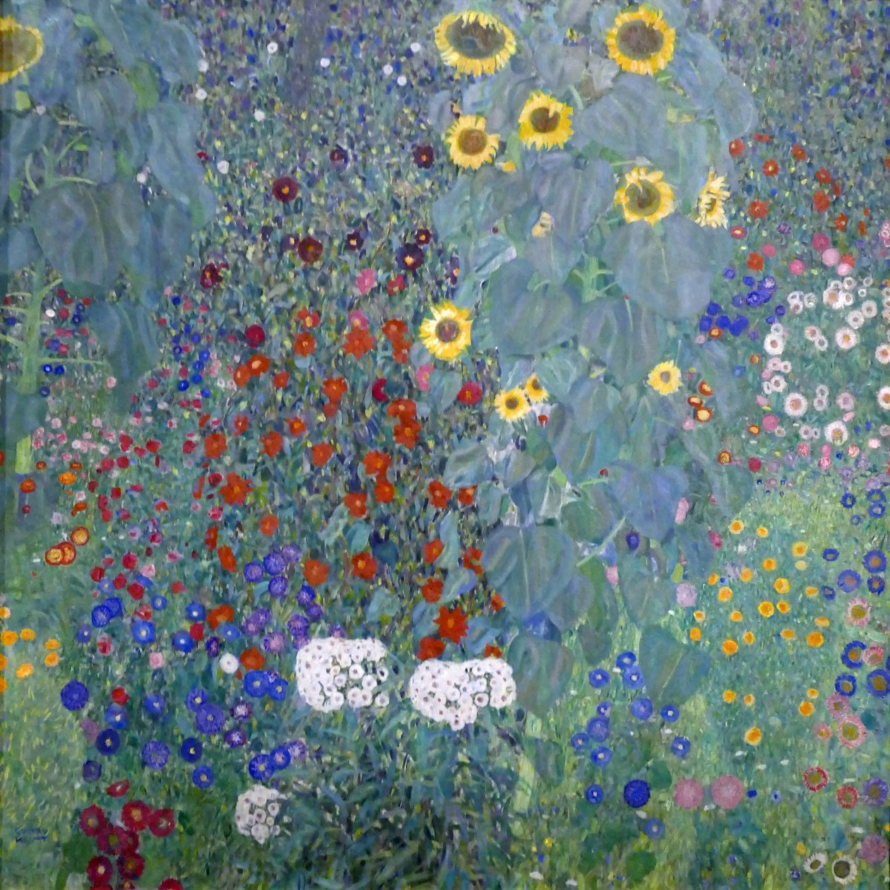 Plattelandstuin met zonnebloemen door Gustav Klimt