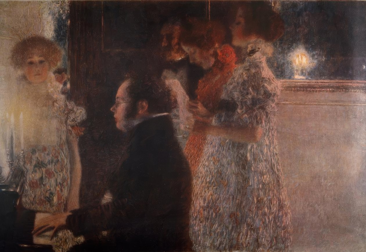 Schubert aan de piano door Gustav Klimt