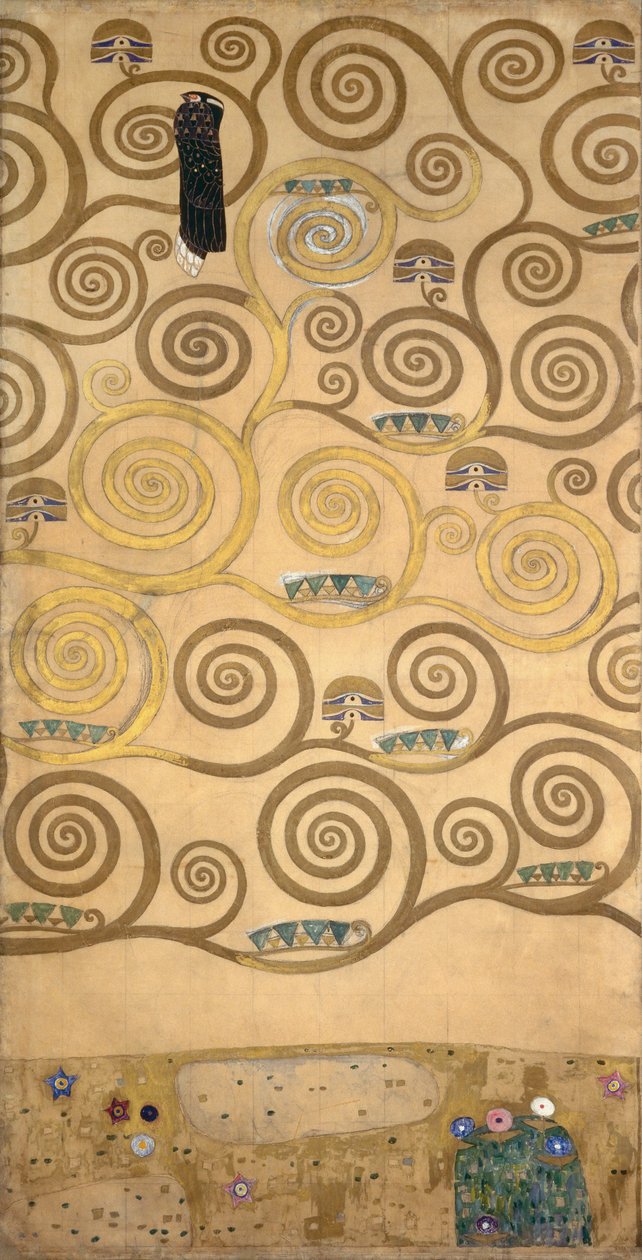 Schetsen voor de fries voor het Palais Stoclet in Brussel, België (aquarel  potlood op papier) door Gustav Klimt