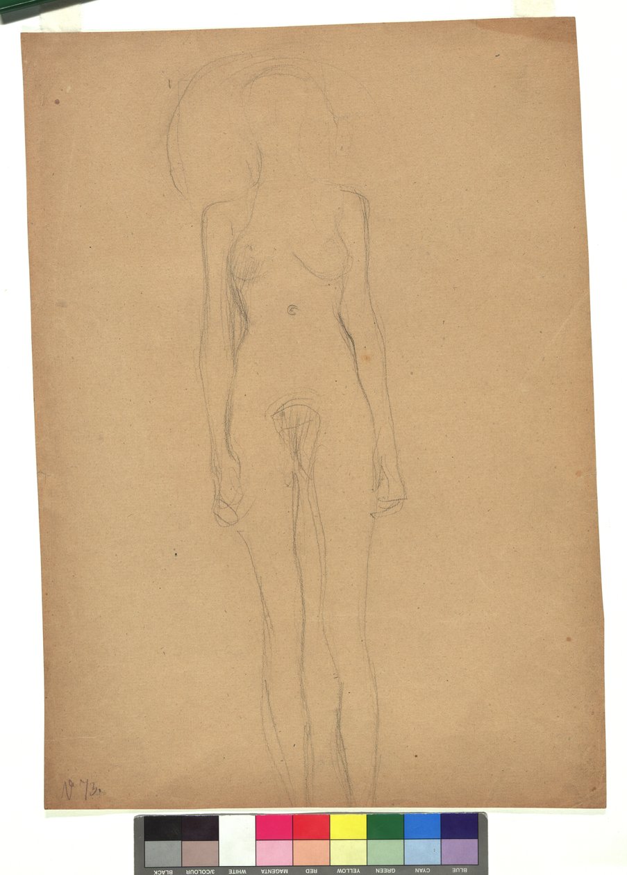 Stehender weiblicher Akt door Gustav Klimt