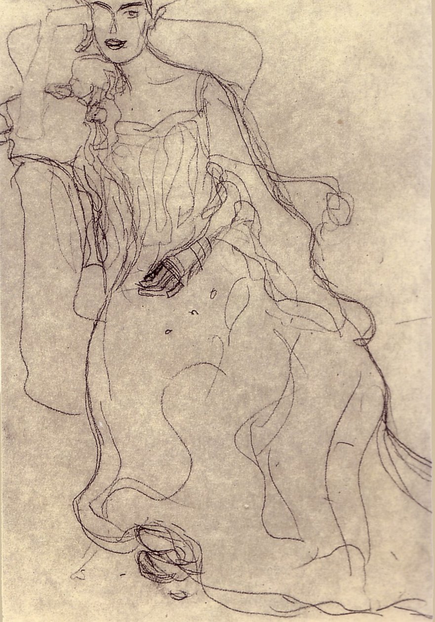 Studie voor het schilderij Portret van Adele Bloch-Bauer I door Gustav Klimt