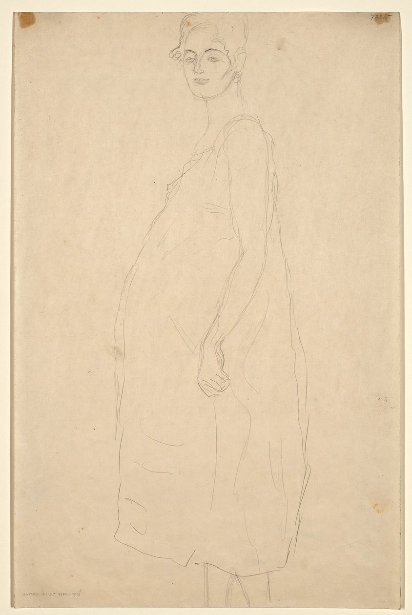 Studie van een geklede zwangere vrouw, c.1915-16 door Gustav Klimt