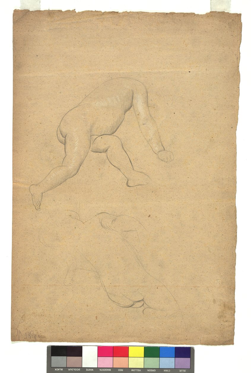 Zwei Studien zu nackten Kinderkörpern door Gustav Klimt
