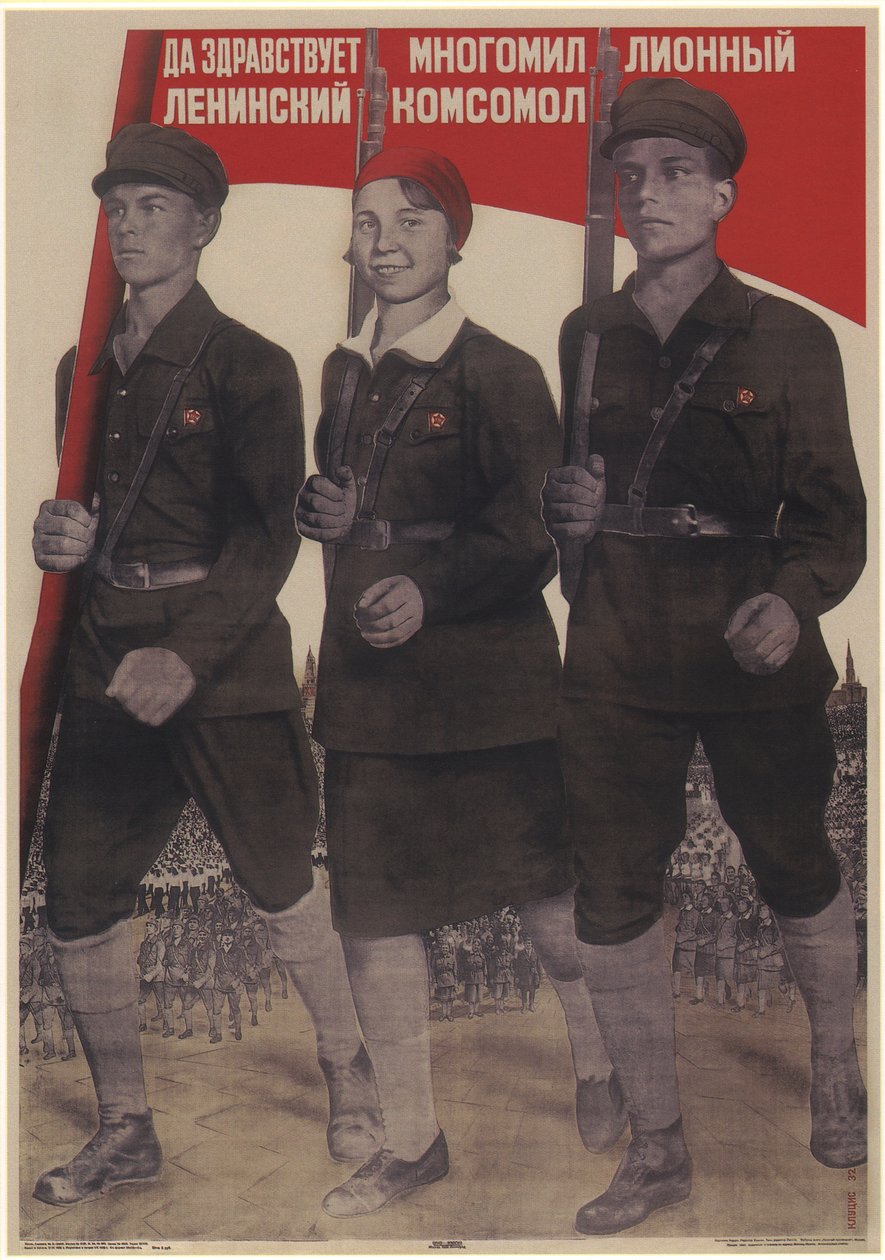 Lang leve de miljoenenleden Leninistische Komsomol, 1932 door Gustav Klutsis