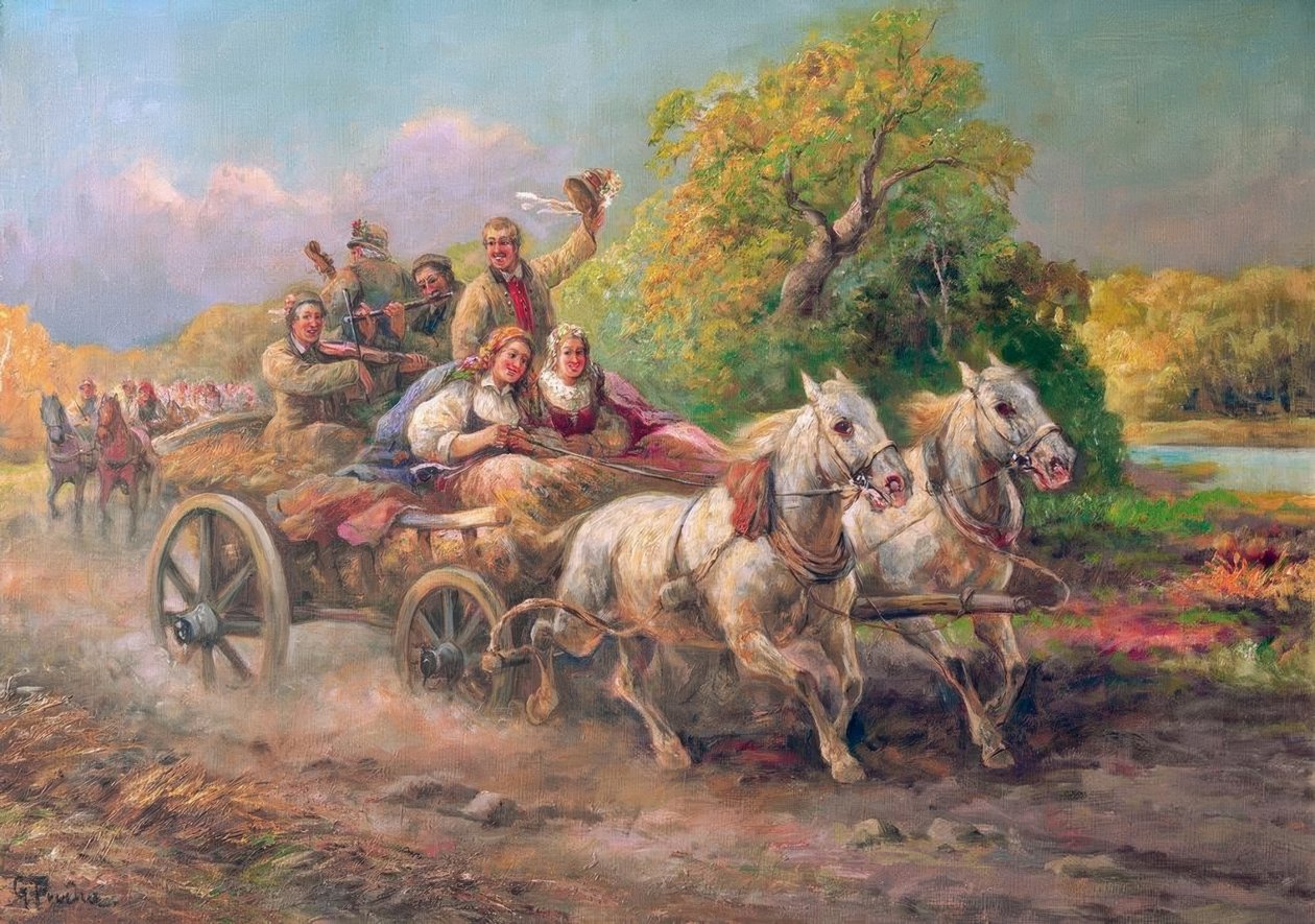 Hongaarse trouwstoet door Gustav Prucha