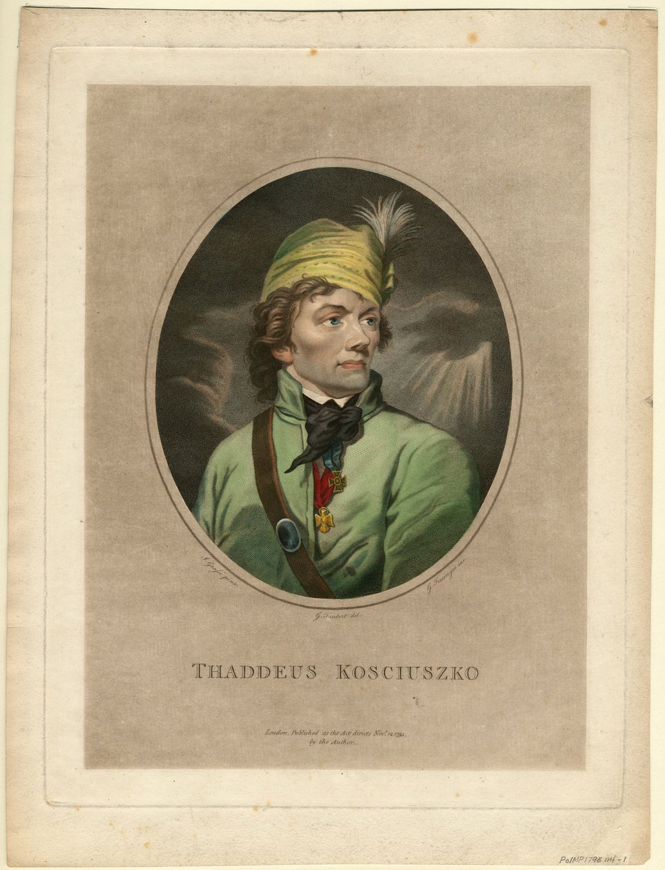 Portret van Tadeusz Kosciuszko 1746-1817 door Gustav Taubert