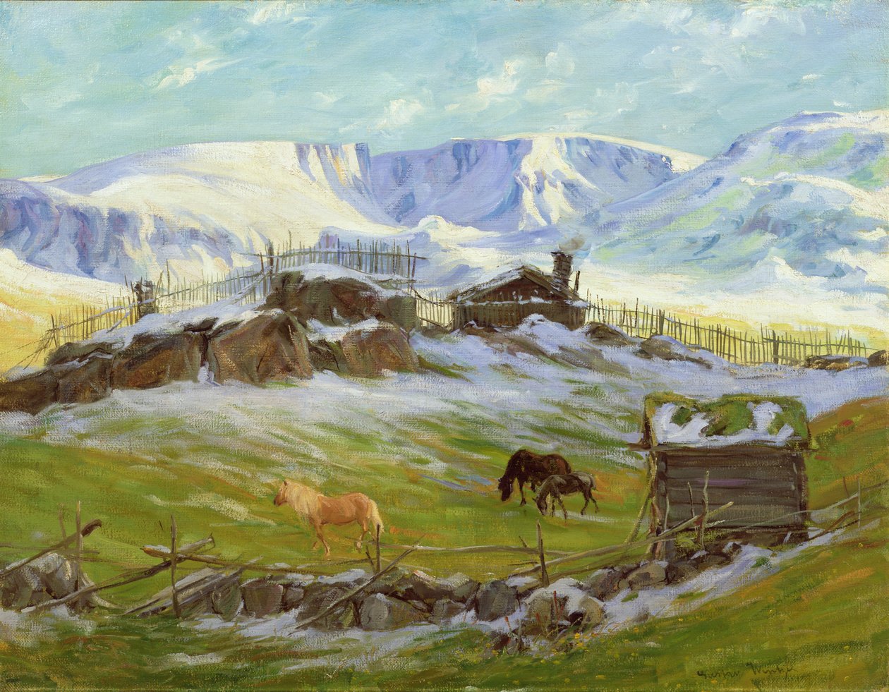 Ochtendsun boven de berg, Vaga door Gustav Wentzel