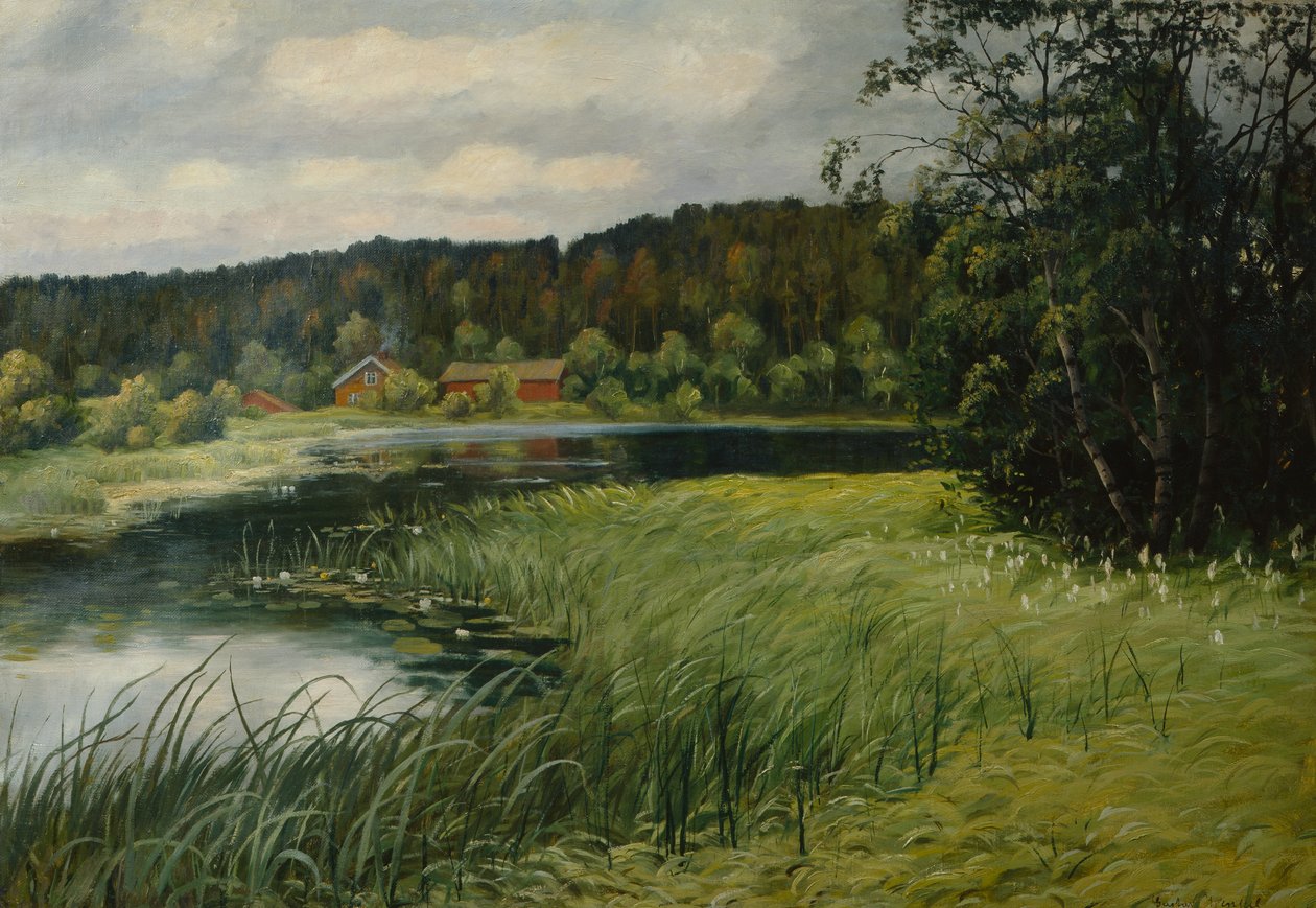 Zomeravond bij Bondi waterAsker door Gustav Wentzel