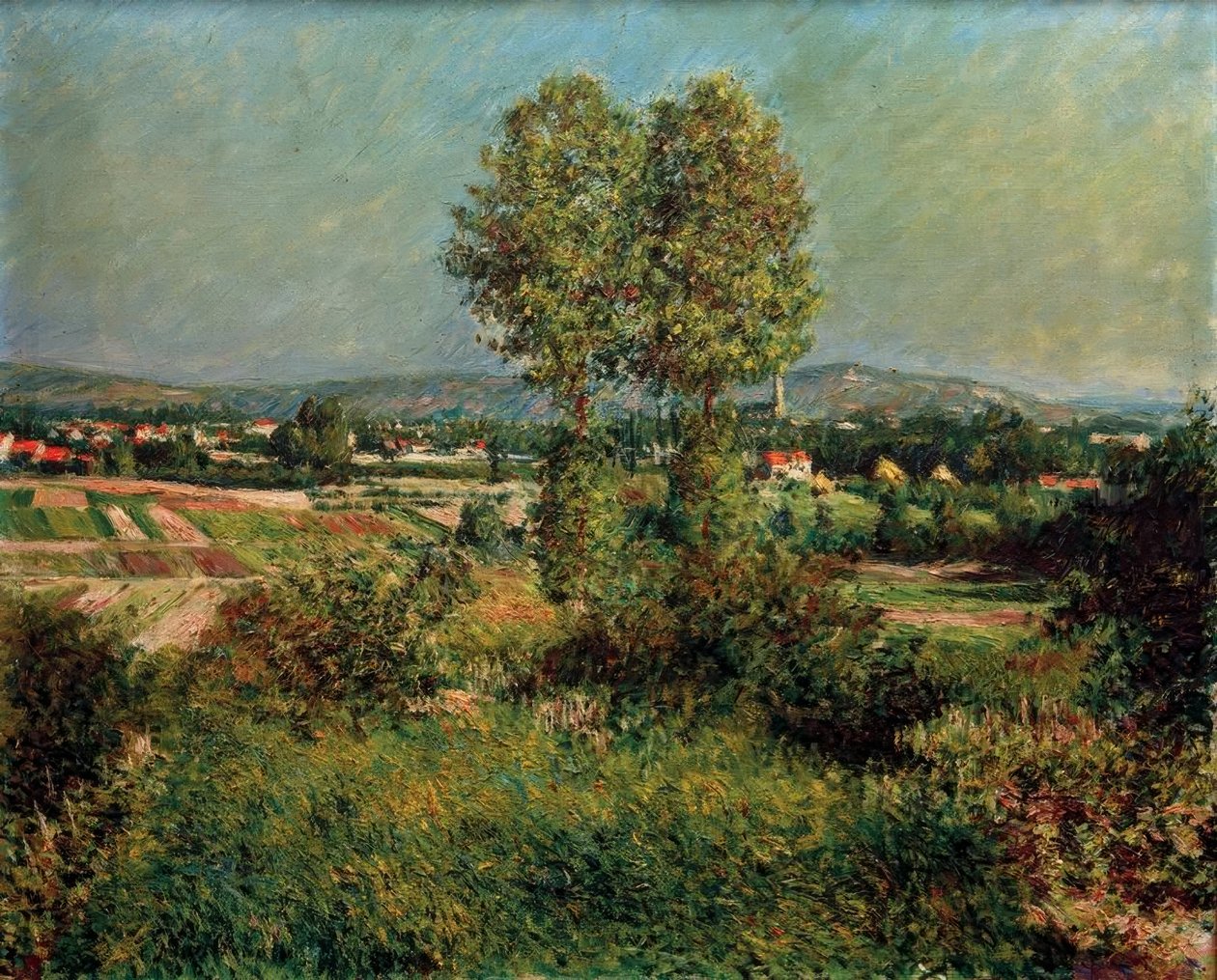 Landschap bij Argenteuil door Gustave Caillebotte