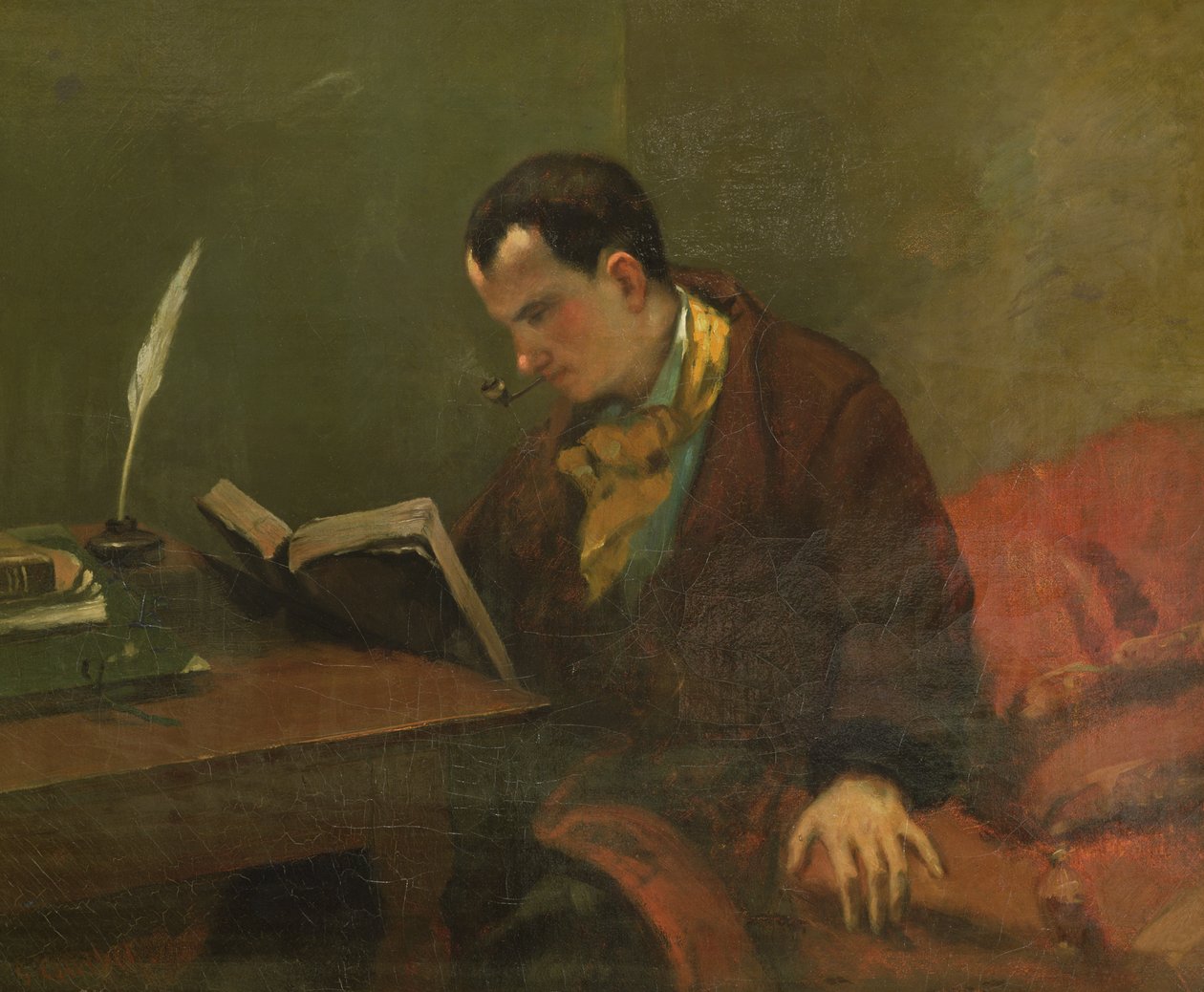 Portret van Charles Baudelaire (1821-67) 1847 door Gustave Courbet
