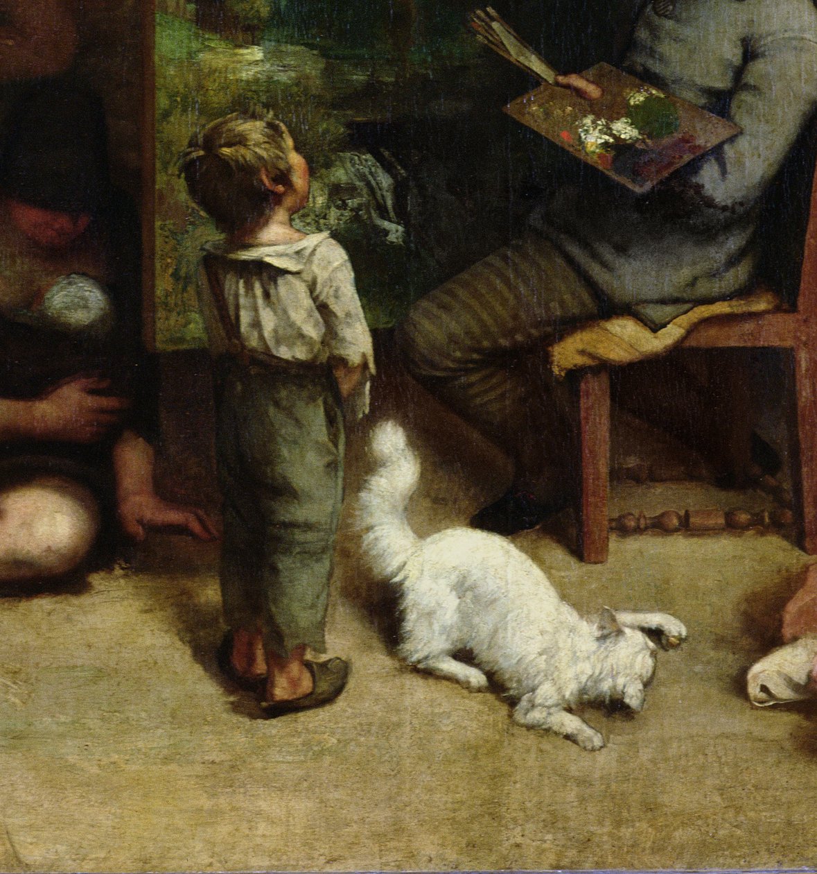 Het atelier van de schilder, een echte allegorie, 1855 (detail) door Gustave Courbet