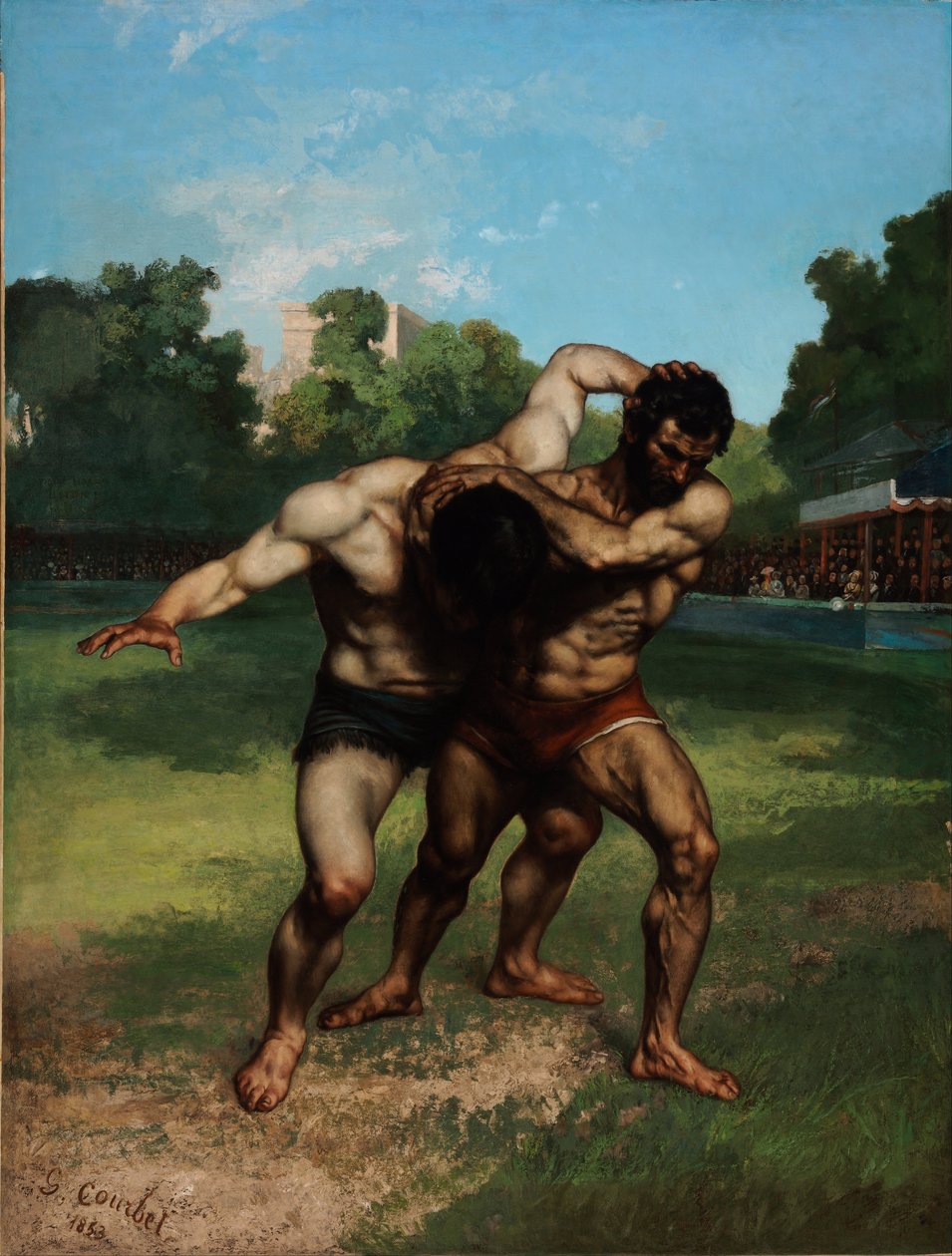 De worstelaars door Gustave Courbet