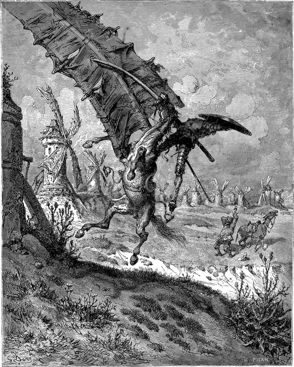 Avontuur met de windmolens door Gustave Dore