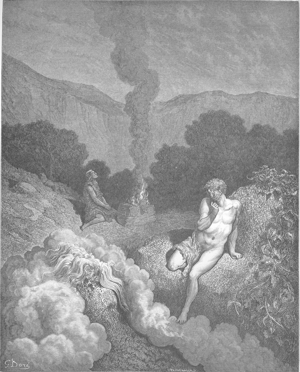 Kaïn en Abel Brengen Hun Offers door Gustave Dore