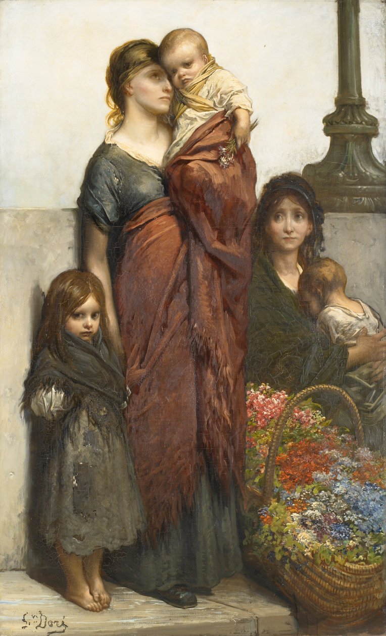 Bloemenverkopers van Londen door Gustave Dore