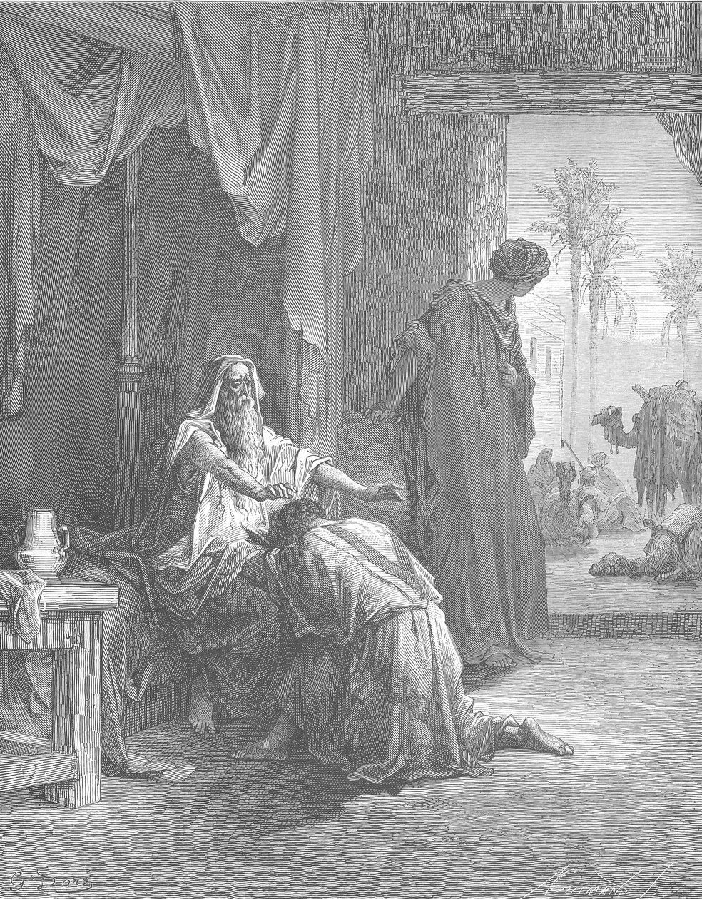 Isaak zegent Jakob door Gustave Dore