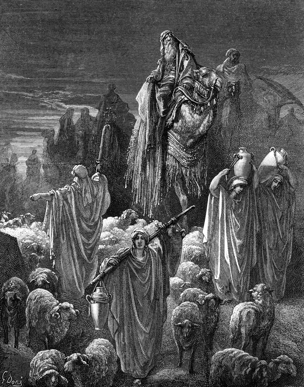 Jakob reist naar Egypte, door Gustave Doré door Gustave Dore