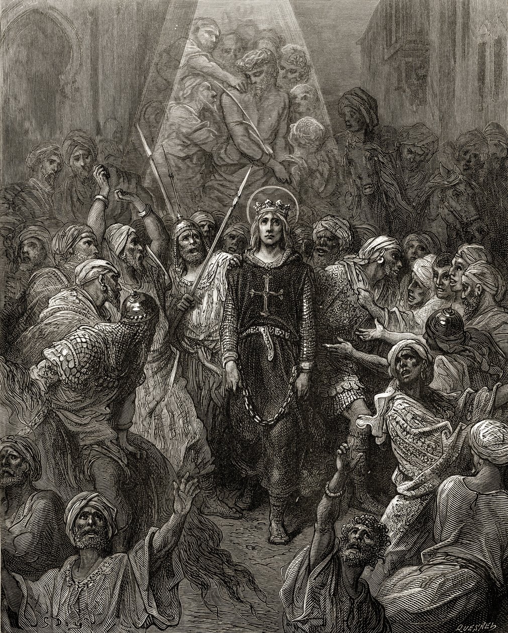 Koning Lodewijk IX (1214-70) gevangene in Egypte, illustratie uit 