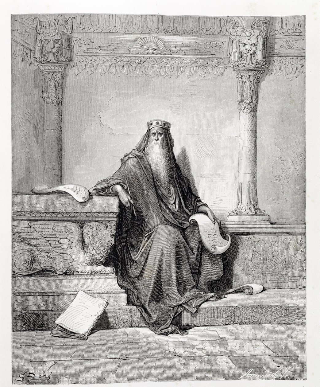 Salomon, gegraveerd door Adolphe Gusmand, ca. 1868 door Gustave Dore