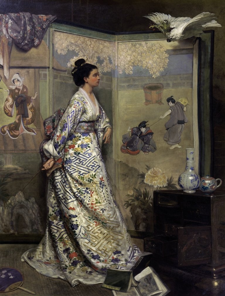 De bewonderaarster van Japan door Gustave Léonard de Jonghe