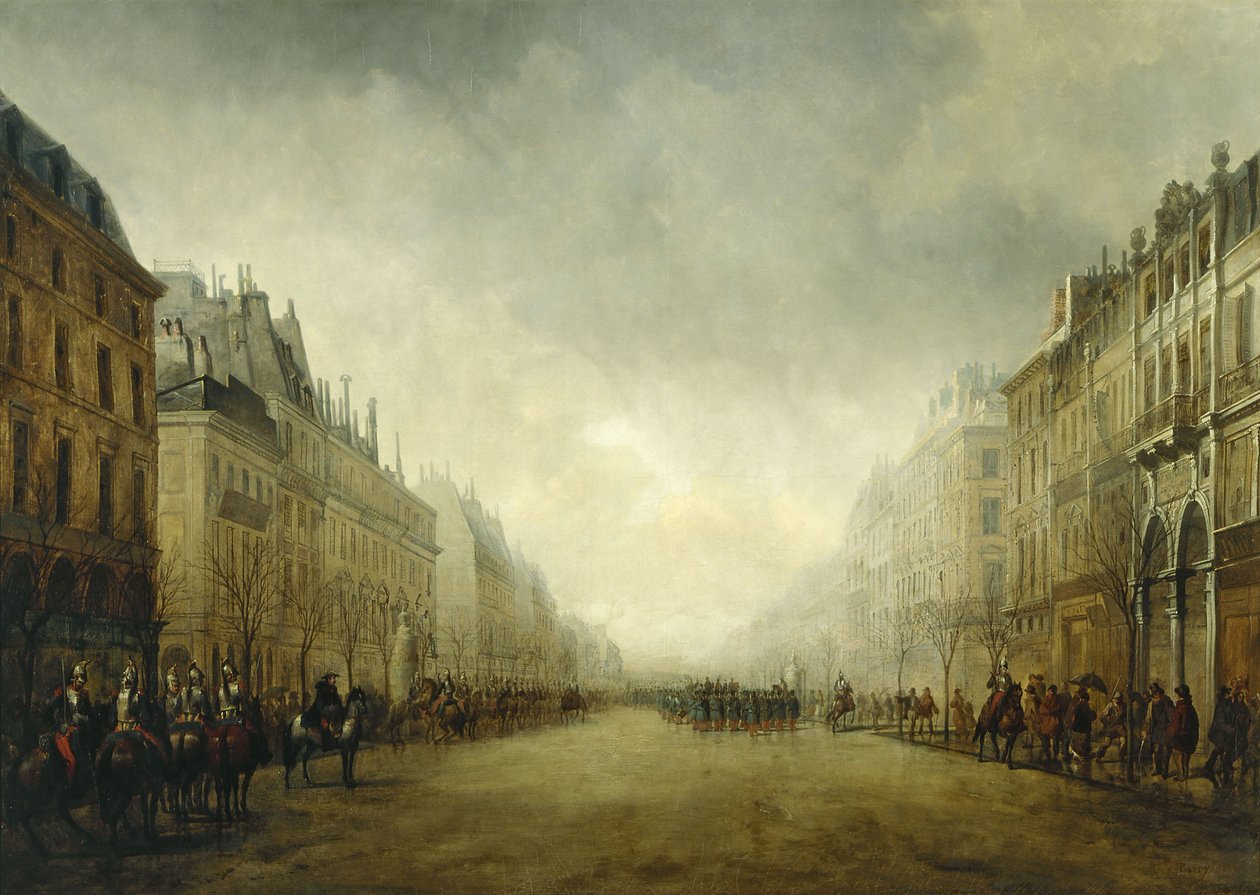 Review gepasseerd door de Prins-President op de Grand Boulevards door Gustave-Edward Barry